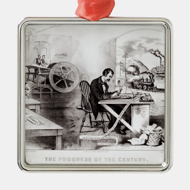 The Progress of the Century Metal Tree Decoration (Front)