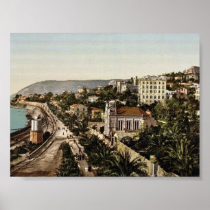 The promenade, San Remo, Riviera classic Photochro Poster