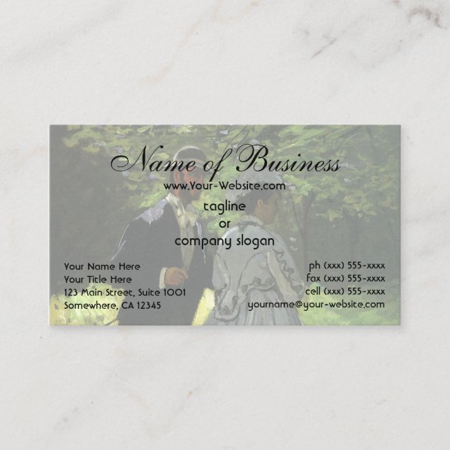 The Promenaders (The Strollers) by Claude Monet Business Card (Front)