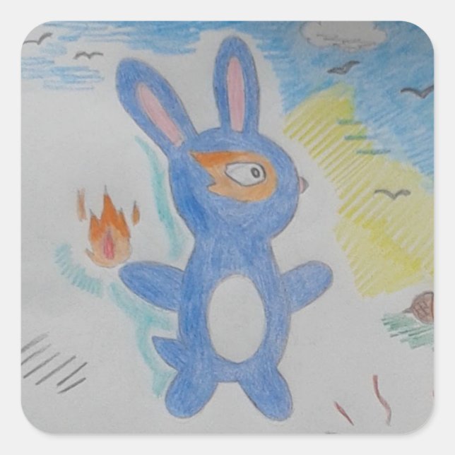 The Promethean Rabbit of the Dawn   Square Sticker (Front)