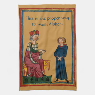 The proper way to wash dishes tea towel