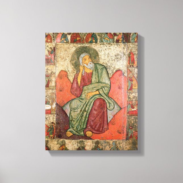 The Prophet Elijah, Pskov School (panel) Canvas Print (Front)
