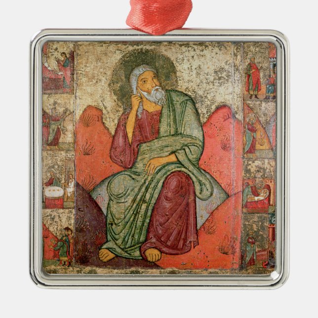 The Prophet Elijah, Pskov School (panel) Metal Tree Decoration (Front)