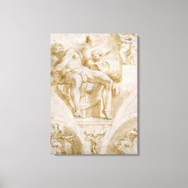 The Prophet Jonah and Two Destroyed Lunettes Canvas Print (Front)