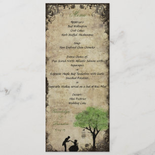 The Proposal Green Wedding Menu Card