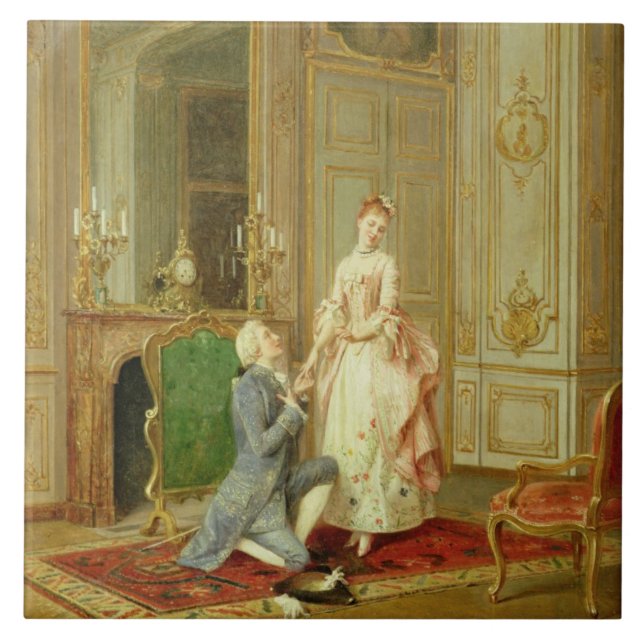 The Proposal (oil on panel) Tile (Front)