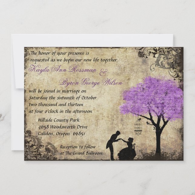 The Proposal Vintage Wedding Invitation. Invitation (Front)