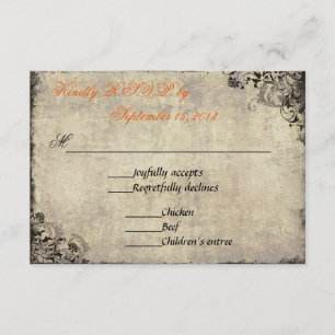 The Proposal Vintage Wedding RSVP in Orange