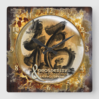 THE PROSPERITY CONNEXION : Art of Chinese Fengshui Square Wall Clock