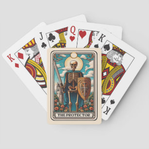 The Protecto Funny Fathers Day Skeleton Tarot Card