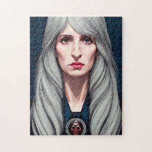 The Protector Elder Witch Fantasy art Painting  Jigsaw Puzzle