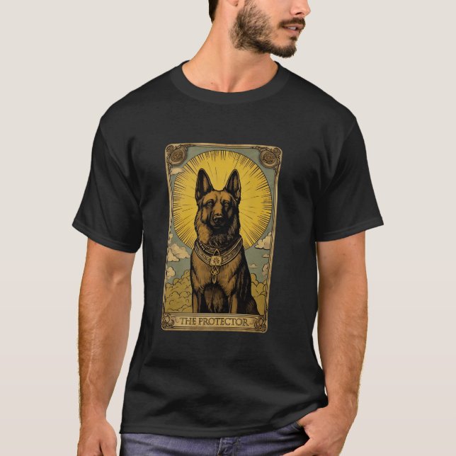 The Protector German Shepherd Tarot Card Halloween T-Shirt (Front)
