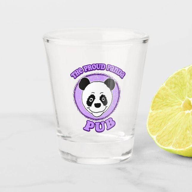 The Proud Panda Pub Shot Glass (Front)