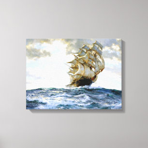 The Proud Ship Painting By Montague Dawson Canvas Print