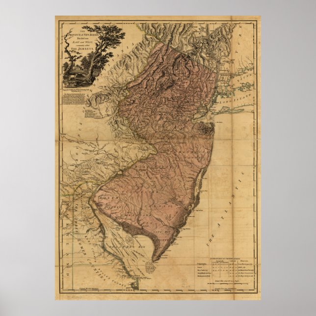 The Province of New Jersey Map (1777) Poster (Front)