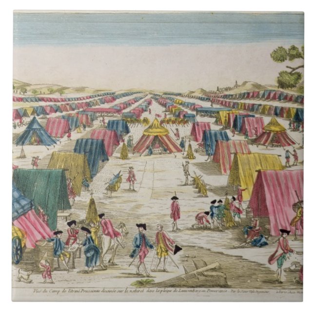 The Prussian Army Camp, Drawn from Life on the Fie Tile (Front)