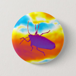 The Psychedelic Bug 6 Cm Round Badge