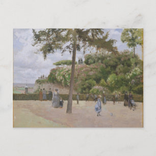 The Public Garden at Pontoise   1874 Postcard
