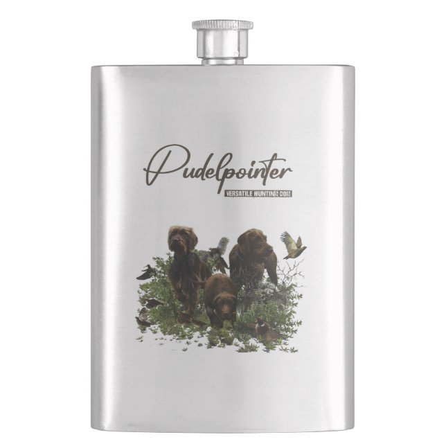 The Pudelpointer    Hip Flask (Front)