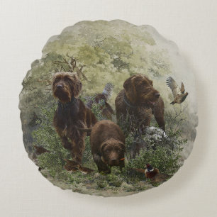 The Pudelpointer   Round Cushion