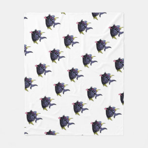 "The Puffer" Fish With Attitude Fleece Blanket