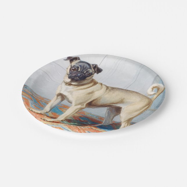 The Pug by Conradijn Cunaeus Paper Plate (Angled)