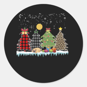 the pug sleeps during the Christmas season Classic Round Sticker