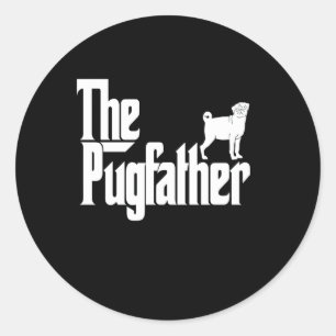 The Pugfather Cute Dog Classic Round Sticker
