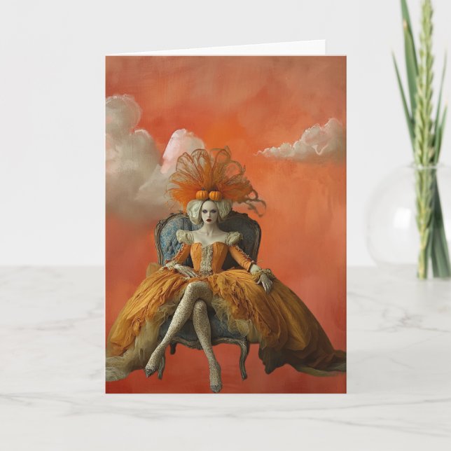 The Pumpkin Queen | Surreal Art Greeting Card (Front)