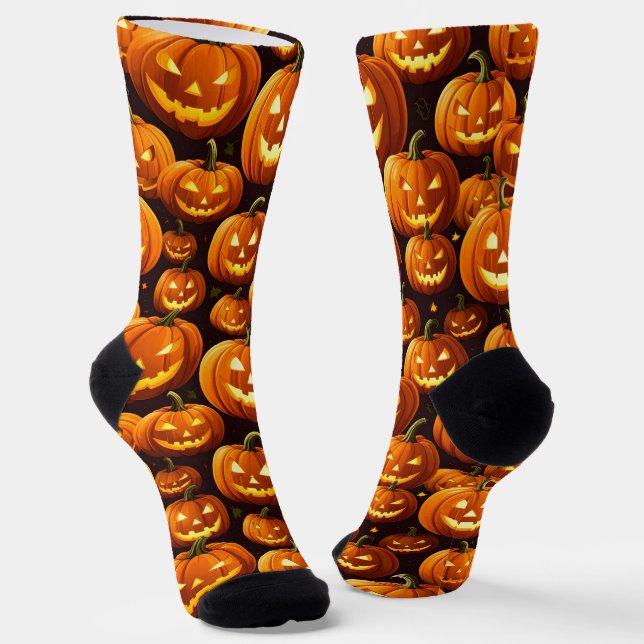 The Pumpkin Riot Socks (Angled)
