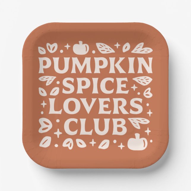 The Pumpkin Spice Lovers Club Paper Plate (Front)