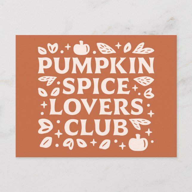 The Pumpkin Spice Lovers Club Postcard (Front)