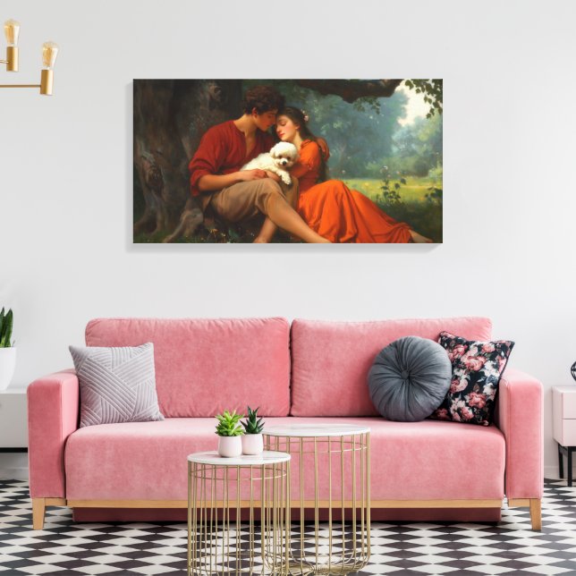 The puppy love canvas print (Insitu(LivingRoom))