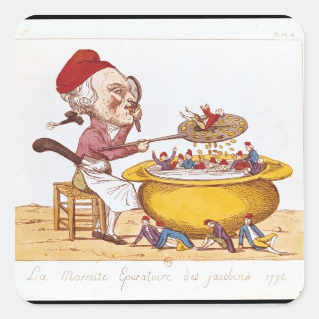 The Purifying Pot of the Jacobins, 1793 Square Sticker (Front)