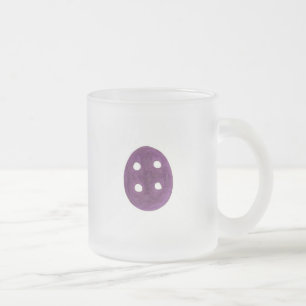 The purple button frosted glass coffee mug