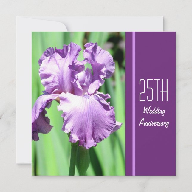 The Purple Iris Wedding Anniversary Invitation (Front)
