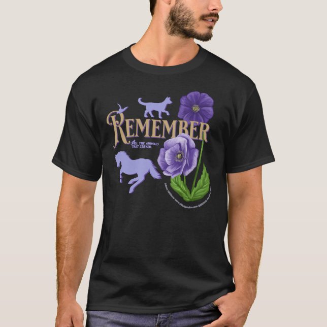 The Purple Poppy In Remembrance Of The Animals Tha T-Shirt (Front)