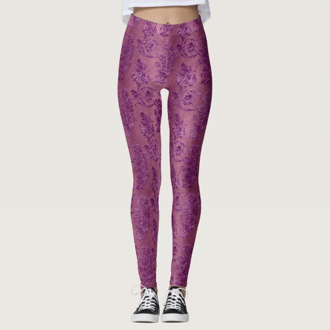 The Purple Velvet  Series Design 7  Leggings (Front)