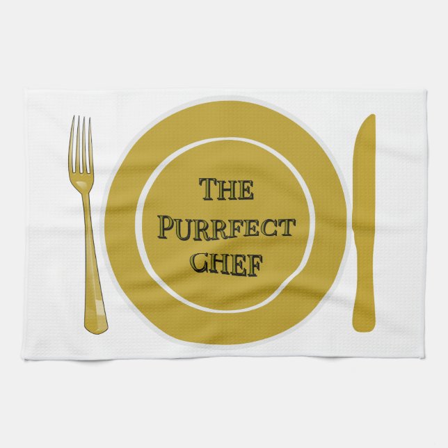The Purrfect Chef- Funny Kitchen Towels (Horizontal)