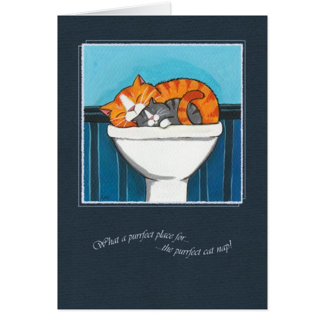 The Purrfect Place For A Cat Nap - Cat Art Card (Front)