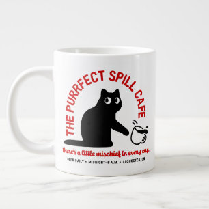 The Purrfect Spill Cafe Large Coffee Mug