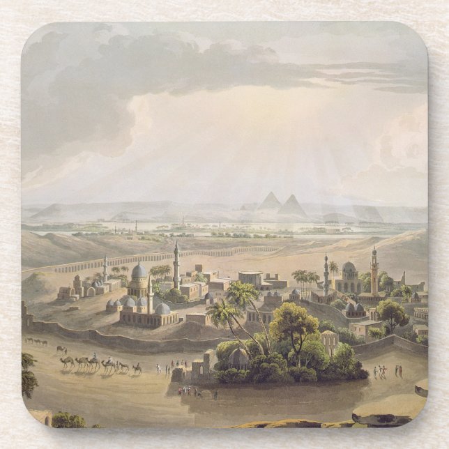 The Pyramids at Cairo, engraved by Daniel Havell ( Coaster (Front)