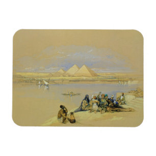 The Pyramids at Giza, near Cairo (w/c) Magnet