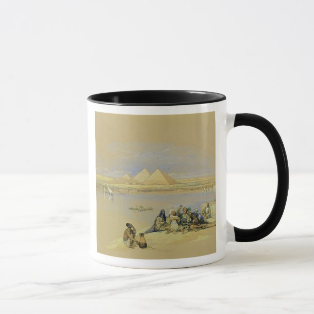 The Pyramids at Giza, near Cairo (w/c) Mug (Right)