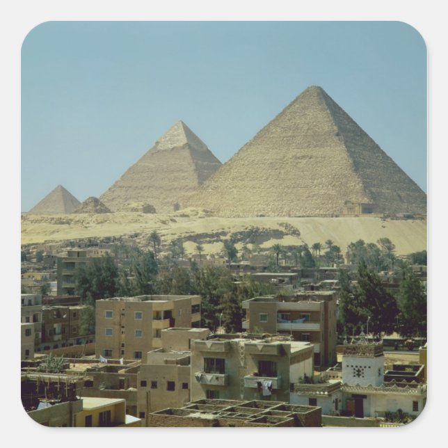 The Pyramids of Giza, c.2589-30 BC, Old Kingdom Square Sticker (Front)
