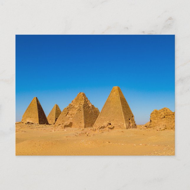 The pyramids of Meroe postcard (Front)