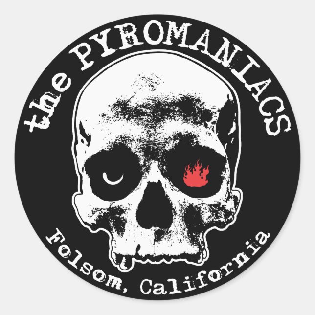 The Pyromaniacs Skull Sticker (Front)
