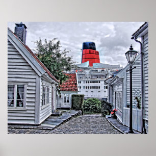 The QE2 at Stavanger Poster