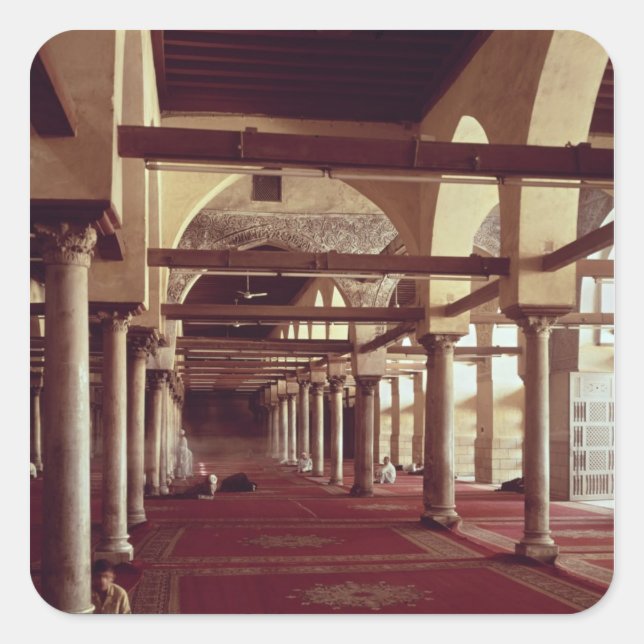 The Qibla Liwan of the Mosque of Al-Azhar Square Sticker (Front)