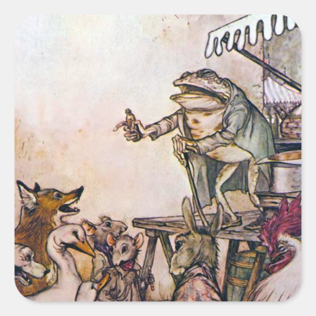 The Quack Frog Square Sticker (Front)